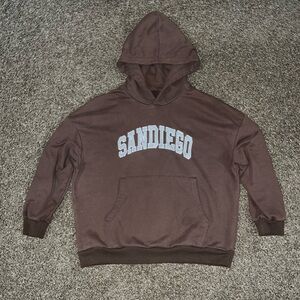 San Diego California Dazy Vintage OG Chocolate Brown Grey Hoodie